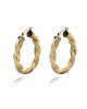 Medium Twisted Hoop Earrings in Gold